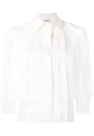 Chanel Pre-Owned, Chanel Pre-Owned 2000's cape-style blouse - White | Catalove