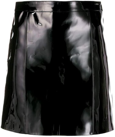 Manokhi fitted patent leather skirt