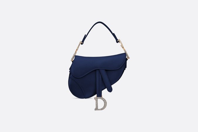 Mini Blue Saddle Satin Bag - Bags - Women's Fashion | DIOR