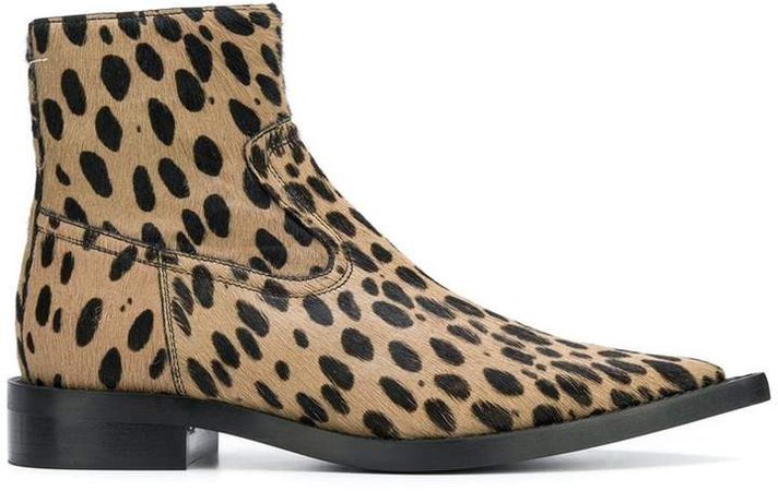 spotted ankle boots