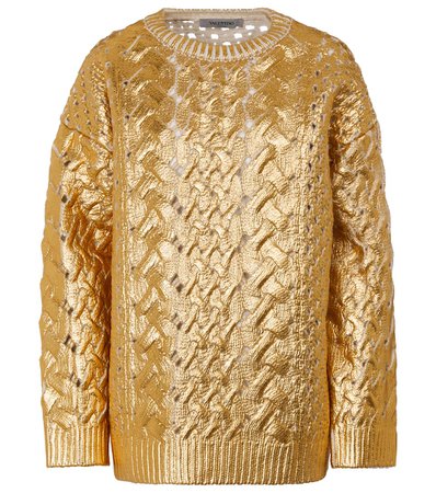 RUNWAY VALENTINO Laminated virgin wool sweater