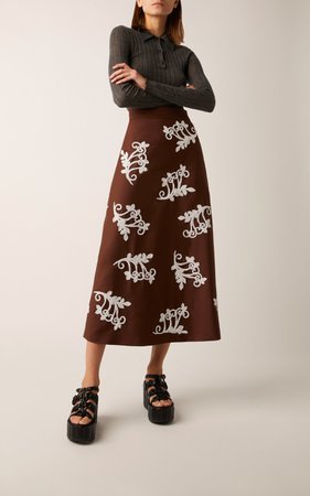 Embellished Mohair-Blend Midi Skirt By Prada | Moda Operandi