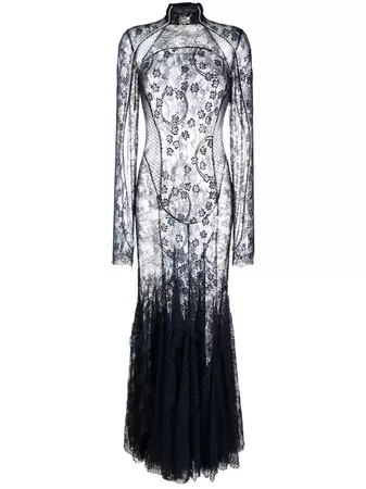 Off-White floral-lace Sheer Gown - Farfetch