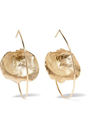 SARAH & SEBASTIAN | Floating Leaf 9-karat gold earrings | NET-A-PORTER.COM