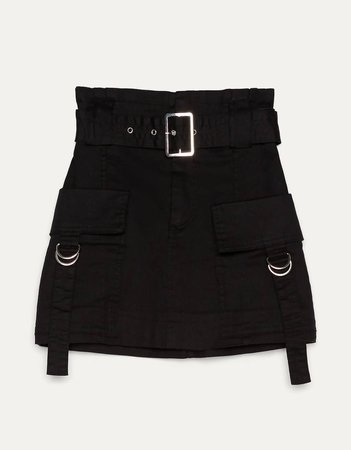 Cargo skirt with belt - Skirts - Bershka United Kingdom