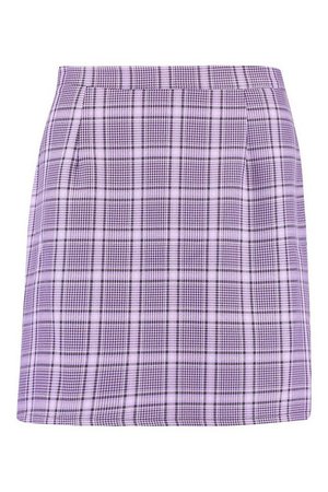 Pastel Check A Line Mini Skirt | Boohoo UK