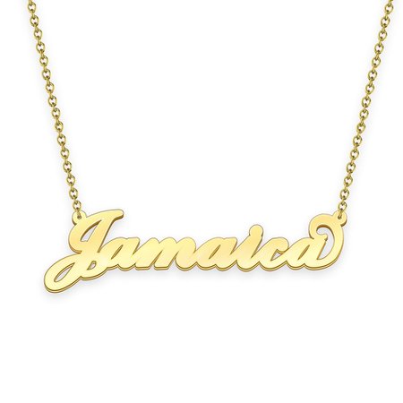 Jamaica 14k gold name necklace,plated silver necklace for her - person – Name Necklace