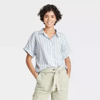 Women's Dolman Short Sleeve Button-down Shirt - Universal Thread™ : Target