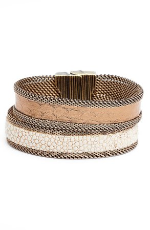 Cynthia Desser Shimmer Stingray & Snakeskin Bracelet | Nordstrom