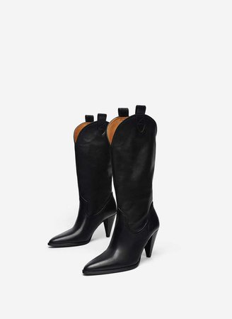Black cowboy boots - View all - Footwear - Uterqüe United Kingdom