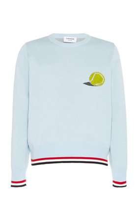 Tennis Ball Crewneck Cotton Sweatshirt by Thom Browne | Moda Operandi