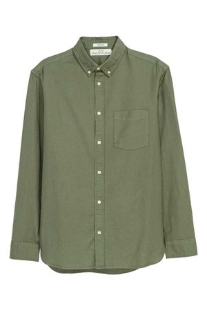 Oxford Shirt Regular fit - Khaki green - Men | H&M US