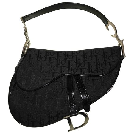 Saddle cloth handbag Dior Black in Cloth - 6364403