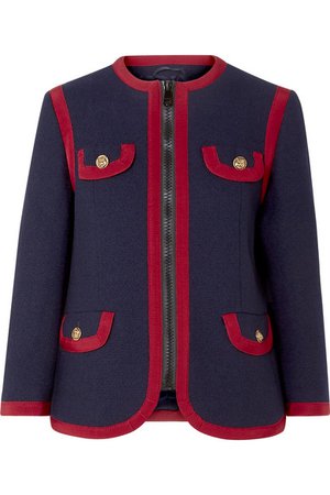 Gucci | Grosgrain-trimmed wool-blend jacket | NET-A-PORTER.COM
