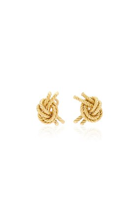 Simon Teakle Georges Lenfant 18k Yellow Gold Knot Earrings