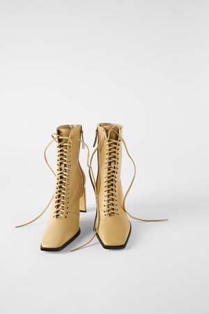 Trend LACE - UP LEATHER HIGH HEEL ANKLE BOOTS-Boots and Ankle Boots-SHOES-WOMAN | ZARA New Zealand