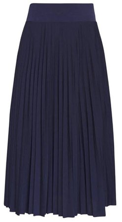 pleated midi skirt blue