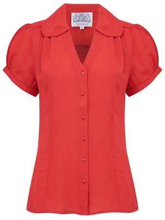 Judy Blouse in 40's Red by The Seamstress of Bloomsbury | Authentic Vintage 1940's Style