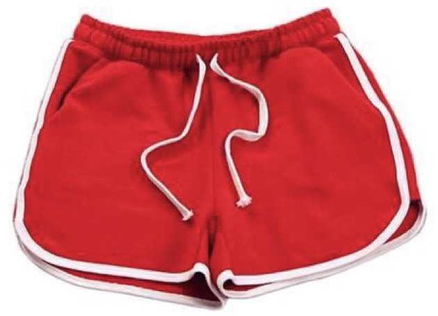 red gym shorts