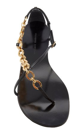 Chain-Embellished Leather Sandals by Giuseppe Zanotti | Moda Operandi