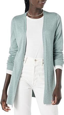 Amazon.com: Amazon Essentials Women's Lightweight Open-Front Cardigan Sweater (Available in Plus Size), Sage Green Heather, XX-Large : Clothing, Shoes & Jewelry