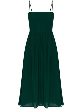 Shop green Reformation Rosehip pleated midi dress with Afterpay - Farfetch Australia