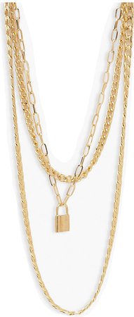 boohoo gold necklace