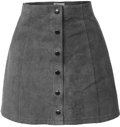 gray button skirt