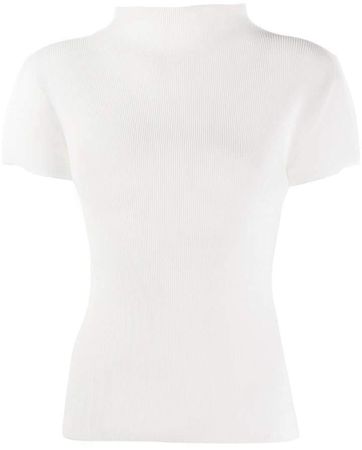 short-sleeve pleated top