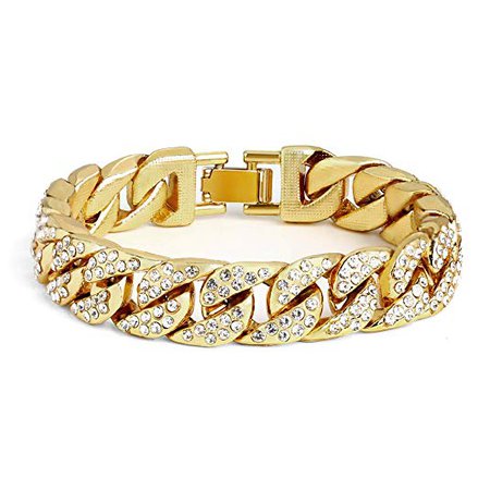 Amazon.com: QueenDream Cuban Link Bracelet 13mm Thick Gold Plated Wrist Chain for Men or Women: Jewelry
