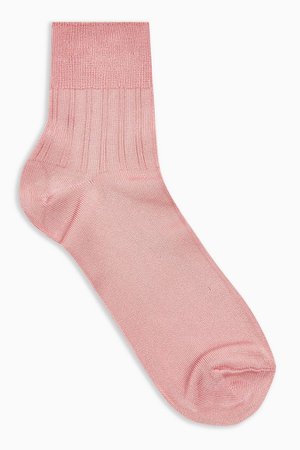 Light Pink Ribbed Slinky Socks | Topshop