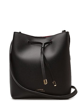 Leather Debby Ii Mini Drawstring Bag (Black/crimson) (2295 kr) - Lauren Ralph Lauren - | Boozt.com