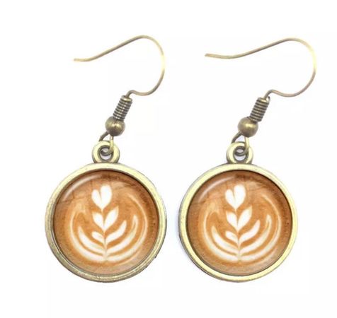 Coffee Lovers Earrings Coffee Art Coffee Latte Dangle - Etsy