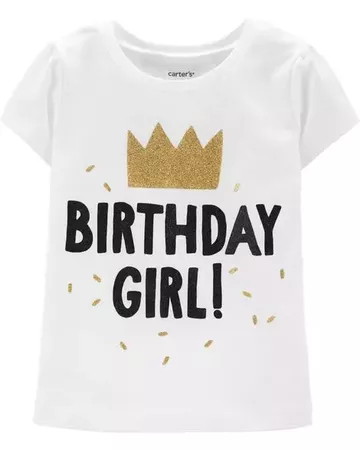 Baby Girl Glitter Birthday Girl Jersey Tee | Carters.com