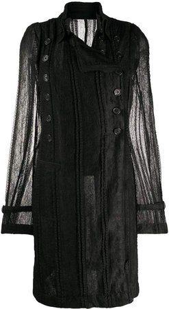 Lace-Pattern Buttoned Coat