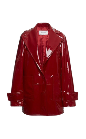 red leather coat