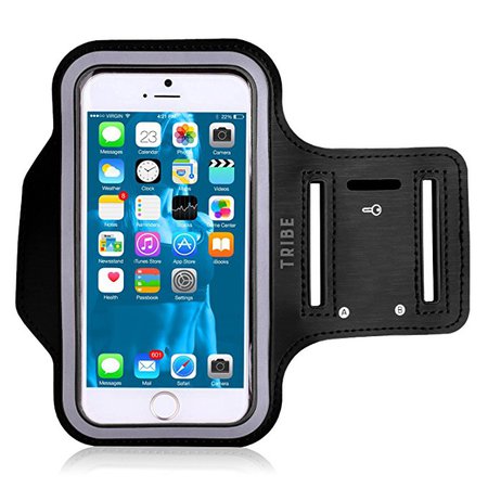 Amazon.com: Tribe Water Resistant Cell Phone Armband for iPhone 8, 7, 7S, 6, 6S, SE, 5 and Samsung Galaxy S9, S8, S7, S6 Phones with Adjustable Elastic Velcro Band & Key Holder for Running, Walking: Cell Phones & Accessories