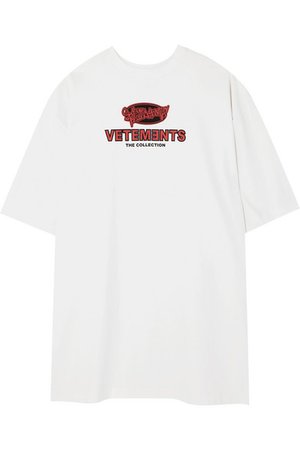 Vetements | Oversized split-side printed jersey T-shirt | NET-A-PORTER.COM