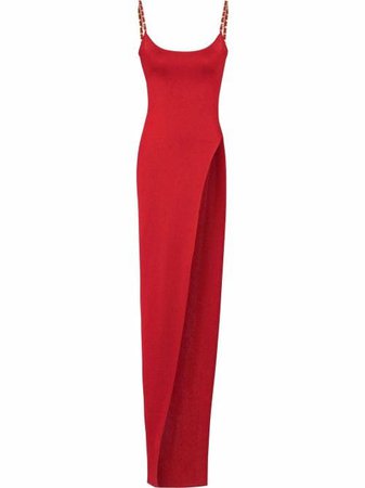Shop Balmain slit-detail knitted dress with Express Delivery - FARFETCH
