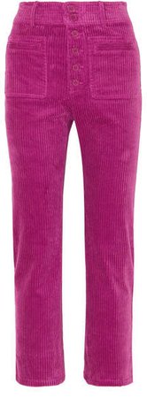 Marston Cropped Stretch-cotton Corduroy Slim-leg Pants - Pink