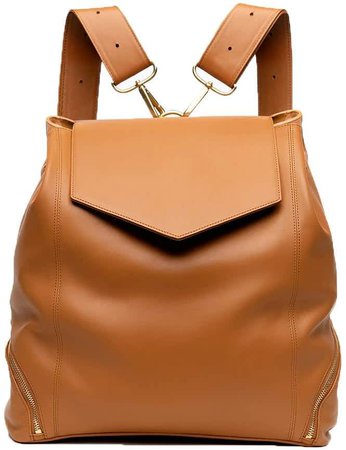 Holly & Tanager The Professional Leather Backpack Purse In Caramel