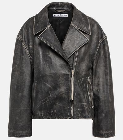 Acne Studios - Leather biker jacket | Mytheresa