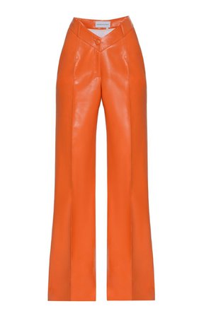 Aleksandre  akhalkaysishvili faux leather orange pants