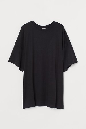 Oversized Modal-blend T-shirt - Black