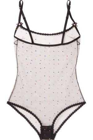 Agent Provocateur | Poppie lace-trimmed embroidered tulle bodysuit | NET-A-PORTER.COM
