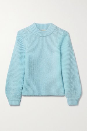 Sky blue Ribbed-knit sweater | MICHAEL Michael Kors | NET-A-PORTER