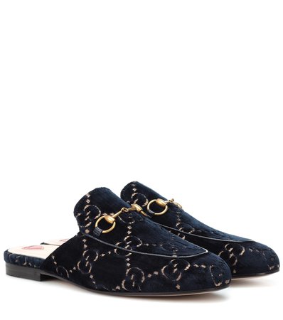 Gucci - Princetown velvet slippers | Mytheresa