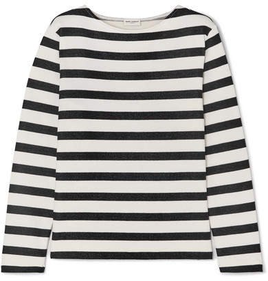 Striped Loopback Cotton-jersey Sweatshirt - Ivory