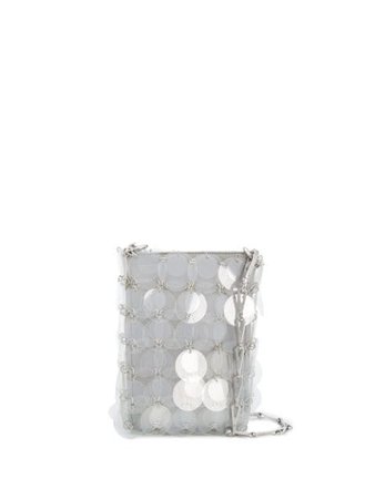 Silver Paco Rabanne Mini Sparkle 1969 Crossbody Bag | Farfetch.com