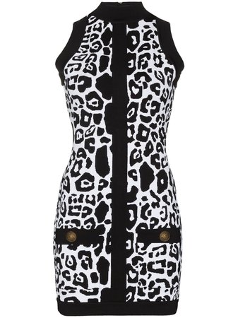 Balmain leopard print mini dress